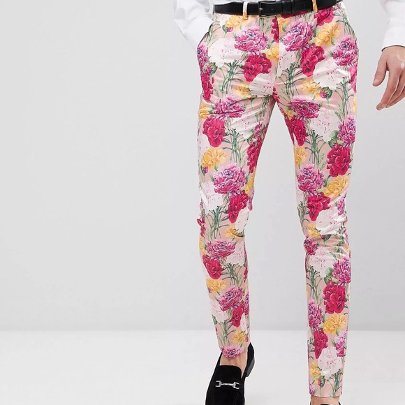 Men Pink Floral Print - Picture 4 of 4